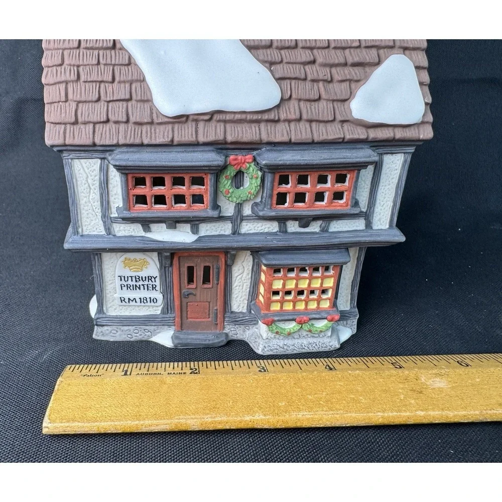 Department 56 Tutbury Printer #55689 w/Light Cord - Dickens' Village Series 1990